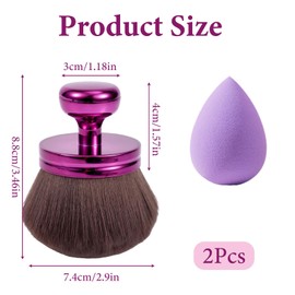 Body Brush and Makeup Sponge Set, Travel-Friendly Makeup Tools for Face and Body, Plastic Handle