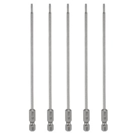 HARFINGTON 5pcs TT8 Security Torx Head Screwdriver Bit 4.33" (110mm) Long 1/4" Hex Shank Magnetic Tamper Proof 6 Point Star Screw Driver Drill Bits S2 Steel Hole Tip Industrial Power Tools