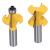 2Pcs Tongue Groove Router Bit 120° with Edge Banding Woodworking