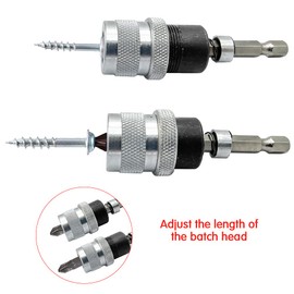 Saipe Adjustable Screw Depth Setter Bit Screwdriver Bit Holder Screw Driver Drywall Bits Drill to Screwgun Converter with S2 Phillips 2 Screw Driver Bits