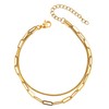 XYWstore Women's Gold Layered Bracelet, Alloy Square Snake Chain and