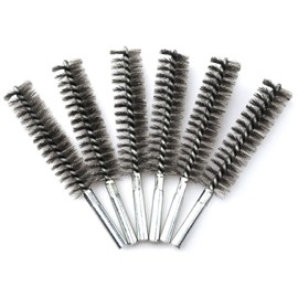 Ctsyuqoo 6pcs Pipe Cleaning Brush Set Stainless Steel Bristles, Stainless Steel Pipe Brush for Auto Parts, Guns, Tubes, Etc. (1 1/10"(28mm))