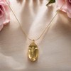 HXFIZQQ 18K Titanium Steel Gold-Plated Bohemian Style Face Pendant Ladies