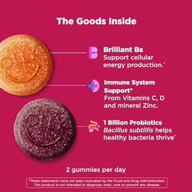 OLLY Multi + Probiotic Adult Multivitamin Gummy, Digestive and Immune System Support,* Chewable Supplement, Tropical Flavored, 35 Day Supply - 70 Coun
