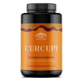 TIBET NATURA - Curcupi 90 Cápsulas De 500 mg c/u - Cúrcuma Orgánica con Curcumina y Pimienta Negra - Suplemento Natural de Calidad - Sin Azúcar
