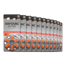 Rayovac Extra hearing aid batteries size 13. Long-lasting mercury-free zinc-air hearing aid batteries - 1.45v. (60 batteries)