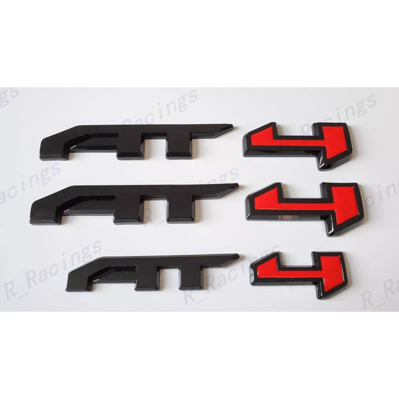 GMC 5PCS Gloss Black Red Door Rear Grill AT4 Canyon