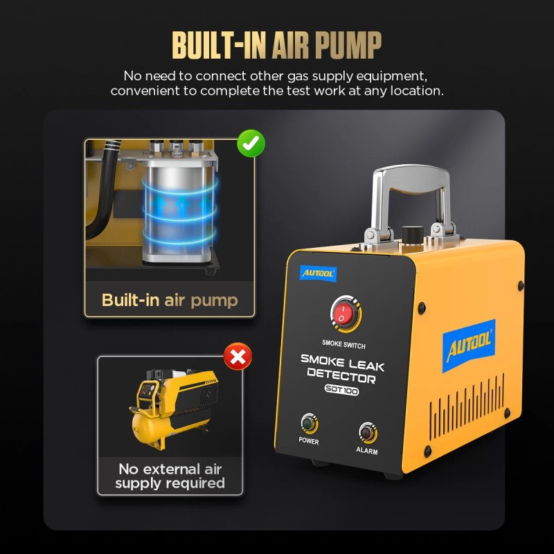 AUTOOL Automotive EVAP Smoke Machine Leak Detector Car Pipe Vacuum