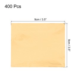 QUARKZMAN 400 Sheets Gold Leaf for Crafts, 9 x 9 cm Imitation Gold Foil Gold Flakes Gold Paper for Acrylic Painting Art Project Craft Furniture Decoration Nails Manicure, Gold