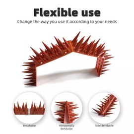 Concy 13ft Anti Bird Spikes Deterrent for Outside Pegions and Other Small Birds -Bird Spike Strips to Keep Birds Away 10 pc (Black)