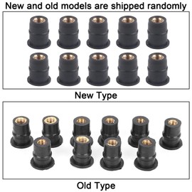 KooingTech M5 Muttern, Gummimutter M5, 10 Stück Motorrad Windschutzscheibenmutter 5mm/0.2in Metrisch Motorräder Gummi Well Mutter