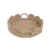 GYASVWU Seagrass Scalloped Tray with Handles,Round Rattan Serving Trays for