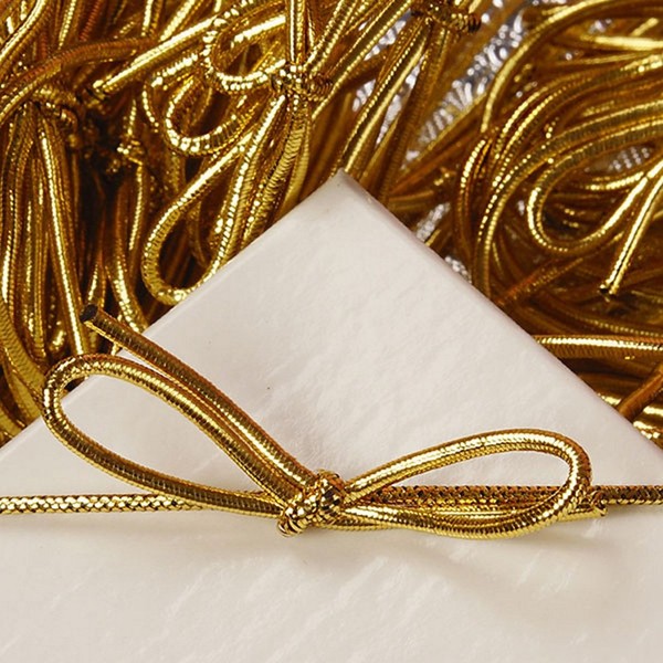 10 Inch Metallic Gold Stretch Loops (200)