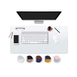 XL PVC Clear Desk Blotter Mat Protector Plastic Table Cover Mat Extra Large Office Drawing Writing Full Desk Pad for Computer Work Desktop Organizer Non-Slip Easy Clean Water Resistant 24x60" Crystal