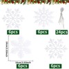 Pack of 24 White Snowflakes Decorative Pendants, Christmas Tree Decoration