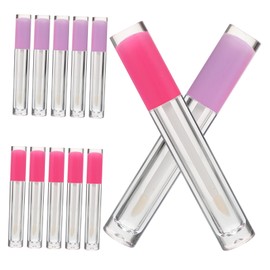 Mikinona 12pcs Empty Tube of Lip Gloss Dispenser Lanolin Wand Lip Color Container Travel Size Toiletries Bottles Pots Tube Tins Machine Reusable Lid Travel Shampoo Bottles Kit Black Plastic
