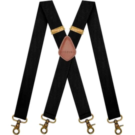 Vintage Suspenders for Men Heavy Duty 4 Snap Hooks for Belt Loops Adjustable X Back