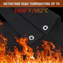 HVAC Tools Welding Blanket Fireproof, 2 Pack 12" x 12" Brazing Heat Shield for Torch, 1/7" Soldering Mat with Hole for Plumbers, Welding Pad Cloth for Copper Pipe, Plumbing Solder Blanket