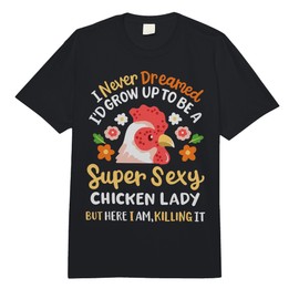 Funny Crazy Chicken Farmer Lady Women Comfort Colors Adult Heavyweight T-Shirt