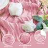 Wokceer Cheesecloth Table Runner Pink 10FT Boho Gauze Cheese Cloth