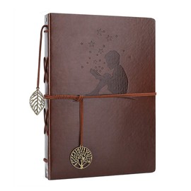 AIOR Fotoalbum zum Selbstgestalten, Schwarze Seiten Scrapbook Album zum Einkleben Diy Fotobuch Vintage Leder Hochzeit Fotoalben Ringbuch, Weihnachts Jahrestag Geburtstag Geschenke Brautpaar, Junge