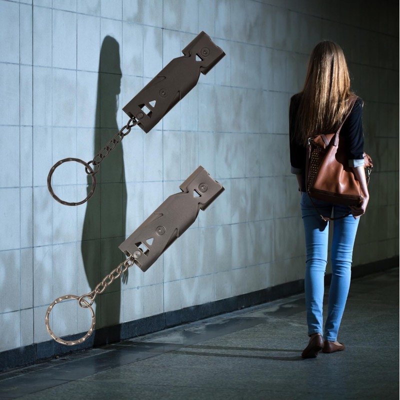 Out of the blue Emergency Whistle Key Ring in Silver