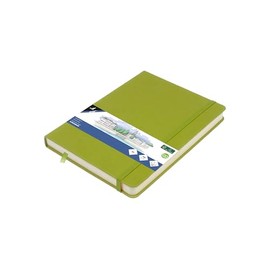 Kangaro Art Sketchbook A5 Lime Green PU Hard Cover 80 Sheets 140 g Cream Paper with Elastic Band and Ribbon