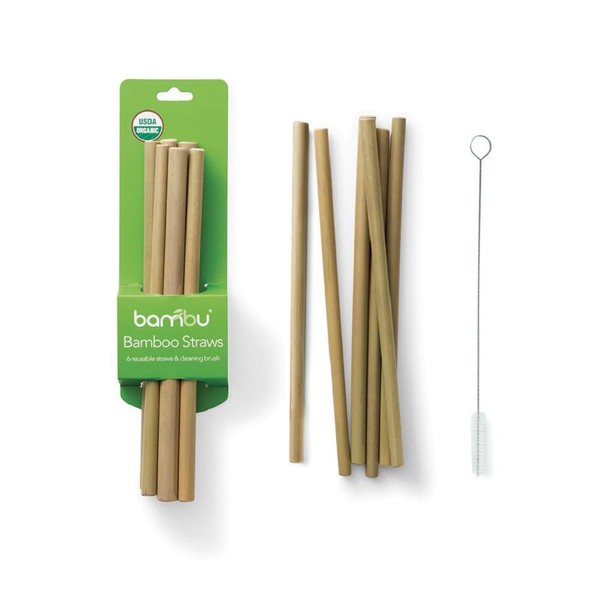 Bambu Bamboo Straws 6 count