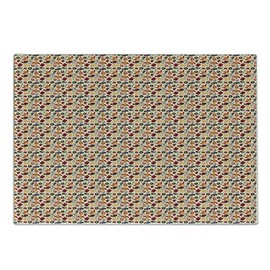 Ambesonne Race Car Cutting Board, Pattern of Random Race Elements Start and Finish Wheels Tools Mechanic Tools, Decorative Tempered Glass Cutting and Serving Board, Small Size, Multicolor