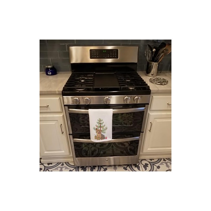 Caroline's Treasures WDK3184WTKT Yorkie Blue and Gold Christmas White Kitchen