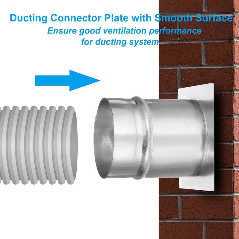 PATIKIL 3" Duct Connector Flange, Galvanized Air Ducting Mounting Plate