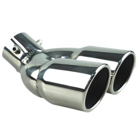 MIMIA Muffler Cutter, 2-piece General Purpose Car Muffler, Tailpipe, Dress Up, Stainless Steel (Silver)