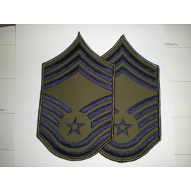 USAF post-1992 CMSGT BDU SUBDUED RANK - FULL SIZE - 1 PAIR