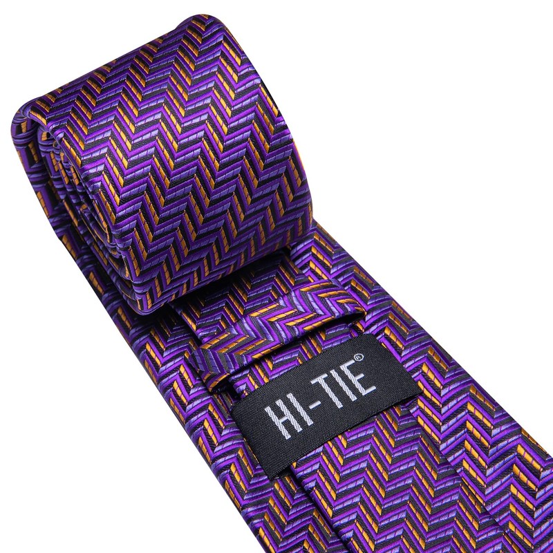 Hi-Tie Purple and Gold Extra Long Ties for Men 70