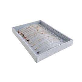 Svea Display Premium Quality Gray Velvet Jewelry Collection Tray Organizer Stackable Storage (Necklace Tray)