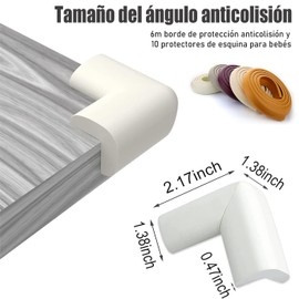 COSIKEY Juego de Esquineros Protectores para Bebe, 6m Borde de Protección Anticolisión para Bebés y 10 Protectores de Esquina, Protectores Esquinas y Bordes para Proteger Mesa, Muebles, Niños, Viejos