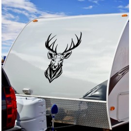 INCreation Company Whitetail Camper RV Decal, Camping Vinyl Sticker, Deer Hunting Adventure Awaits.