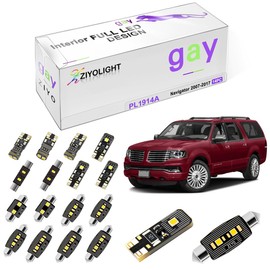 ZIYOLIGHT - PL1914A Replacement for Lincoln Navigator 2007-2017 LED Interior Light kit, 6000K White Dome Lights Accessories Package + License Plate Light Bulbs Upgrade (14 Bulbs)