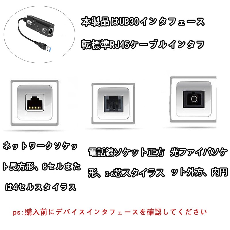 Wired LAN Adapter, USB 10/100/1000Mbps, USB 3.0 to RJ45 Compatible,