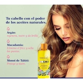 Terramar ACEITE PARA CABELLO 3 EN 1 con extractos oleosos de Argán, Macadamia y Monoí de Tahiti (OLEO) Terramar 195 ml  regalo sorpresa               