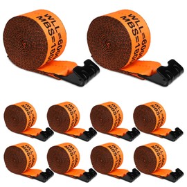 X-BULL 4" x30' Winch Straps, 18,000lbs Break Strength, 6000lbs WLL, Heavy Duty Cargo Flatbed Trailer Straps with Large Flat Hook for Flatbeds, Trucks, Tree Saver, Orange(10 Pack)