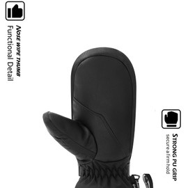 HIGHCAMP Women Ski Snow Mittens, Warm Waterproof Insulated Ski Gloves for Cold Weather Skiing & Snowboarding,(Denim Blue,S)