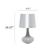 Simple Designs LT3039-GRY-LB 14.17" Mosaic Tiled Glass Genie Table Lamp