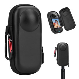 Camera Case for Insta360 X4, Portable Storage Case for Insta 360 X5/X4, Travel Case for Insta360 X4, PU Hard Shell Carry Case, with Carabiner, Waterproof, Lightweight Dust Bags