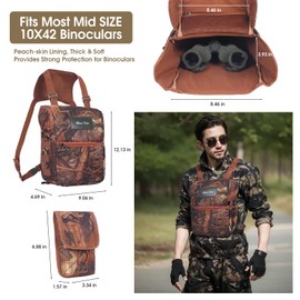 Ceadyxiao Binocular Harness Chest Pack, Bino Harness with Rangefinder Pouch & Rain Cover，Binocular Case Chest Harness for Hunting
