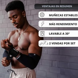 GORNATION Muñequeras Elásticas para Levantamiento de Pesas, Calistenia y Gimnasio, Soporte de Muñeca para Fitness y Musculación, Bandas elásticas prot