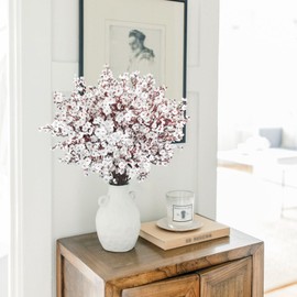 Uieke 15 Pcs Babys Breath Artificial Flowers Fake Silk White Flowers Faux Gypsophila Bouquet Real Touch Floral for Home Wedding Party Centerpieces DIY Décor