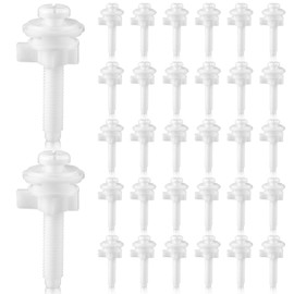 Jetec 32 Pieces Toilet Seat Screws Replacement Kit Plastic Bolts with Plastic Nuts and Washers Parts Kit for Fixing The Top Toilet Seat, White