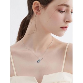 Guitar Necklace Mountain Necklace Sterling Silver Abalone Guitar Pendant Gifts for Guitar Holder Guitar with Music Note Pendant Jewelry Guitar Gift for Guitar Players Lovers Music Jewelry for Women