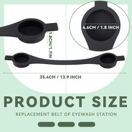 Saysurey 2 Pcs Emergency Eye Wash Station Replacement Pull Strap Black Eye Washer Pull Strap Dust Cover for Portable Eyewash Station Replaced